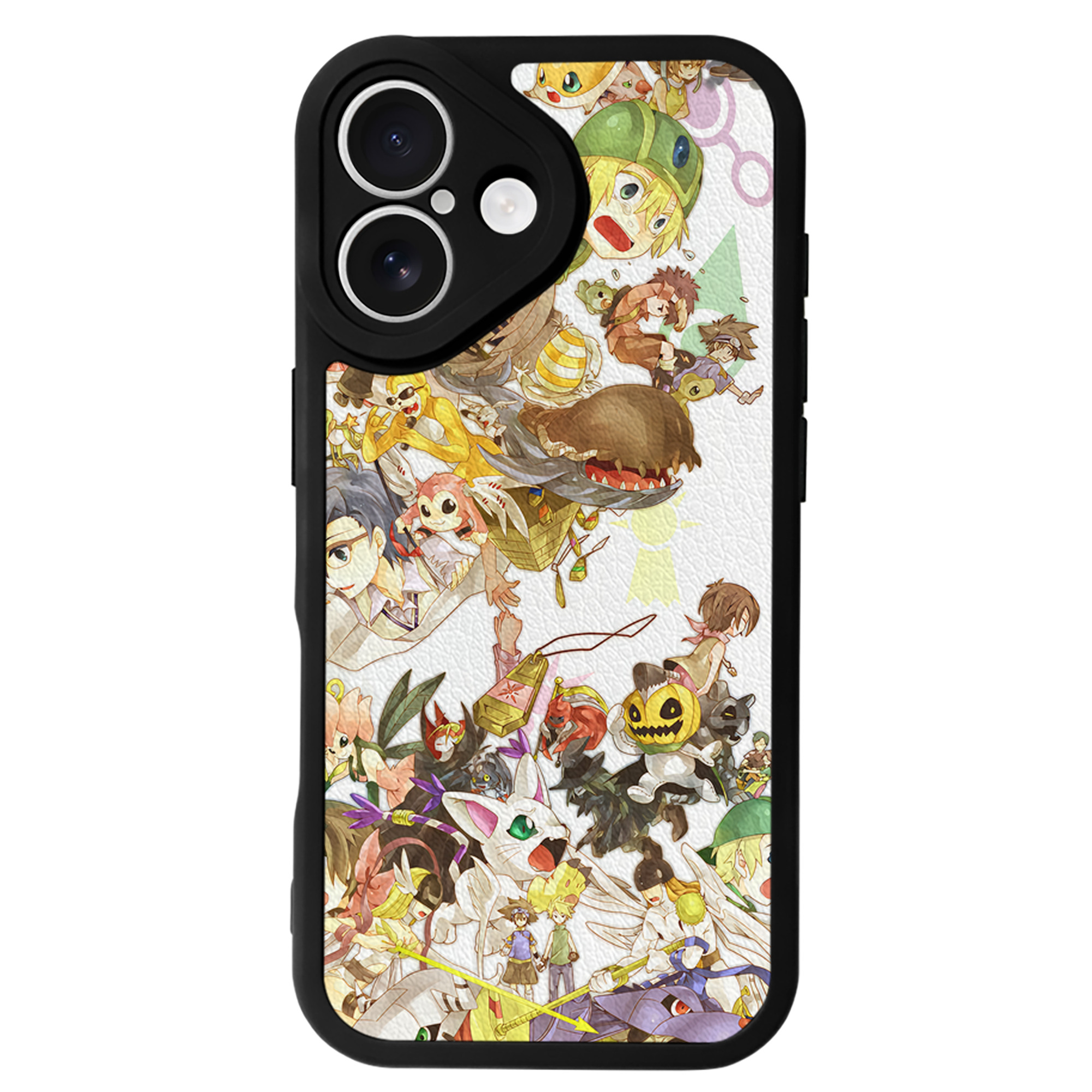 （画像用） Digimon デジタルモンスター/デジモン 【iPhone 16シリーズ対応】シリコンスマホケース（レザー調） 材質：シリコン